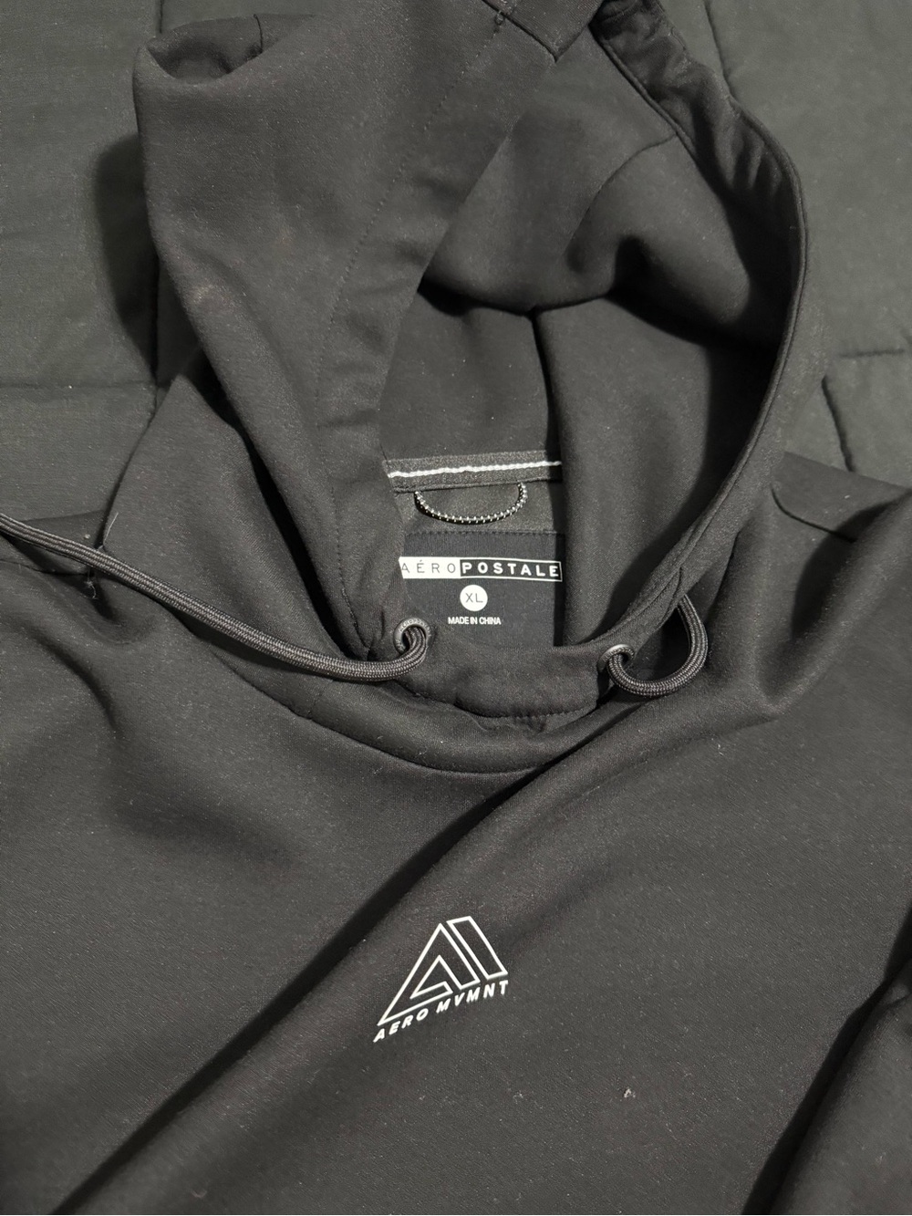 Aeropostale Black Pullover Hoodie with Small White Logo - Picture 2 of 2